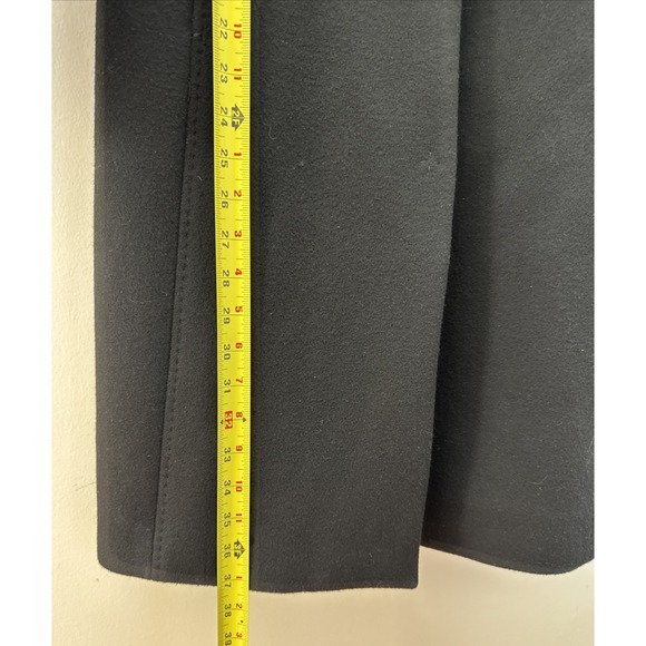 Elie Tahari Woman's Black 100% wool ruffle front Coat Size X-Small - Picture 10 of 16